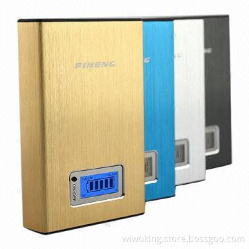 11,200mAh LED Portable Power Banks for iPhone, 2 USB Ports with Metal Paint Coat Design